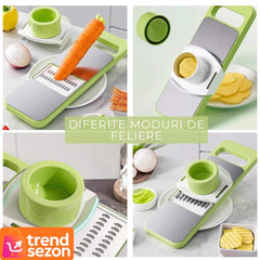 Razatoare Multifuncțională cu 6 Lame Interschimbabile — Pregătire Rapidă a Mâncării 🍏✨