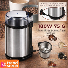 Rasnita Electrica de Cafea cu Cutite Inox 180W — Macinare Rapida si Uniforma ☕✨