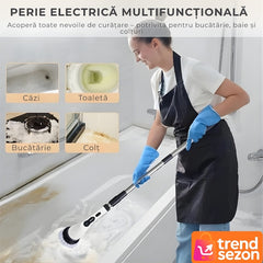 Perie Electrică Rotativă 9 în 1 cu Capete Interșanjabile — Curățenie Ușoară și Rapidă! 🧼✨