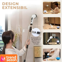 Perie Electrică Rotativă 9 în 1 cu Capete Interșanjabile — Curățenie Ușoară și Rapidă! 🧼✨