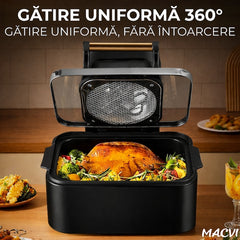 Friteuză Digitală cu Aer Cald 3 în 1 12L — Gătește Sănătos Fără Ulei 🍟✨