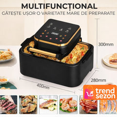 Friteuză Digitală cu Aer Cald 3 în 1 12L — Gătește Sănătos Fără Ulei 🍟✨
