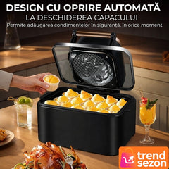 Friteuză Digitală cu Aer Cald 3 în 1 12L — Gătește Sănătos Fără Ulei 🍟✨