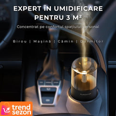 Umidificator Aromaterapie Portabil cu Efect Flacără 250 ml — Relaxare Instantanee 🕯️💧