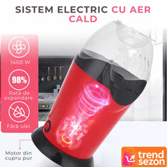 Aparat de Preparat Popcorn cu Aer Cald 1200W - Snack Sănătos Acasă 🍿🎉