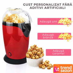 Aparat de Preparat Popcorn cu Aer Cald 1200W - Snack Sănătos Acasă 🍿🎉