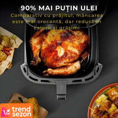 Friteuză cu Aer Cald 12L 2400W — Gătire Rapidă și Sănătoasă 🍗✨