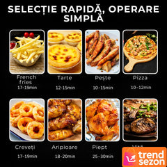 Friteuză cu Aer Cald 12L 2400W — Gătire Rapidă și Sănătoasă 🍗✨