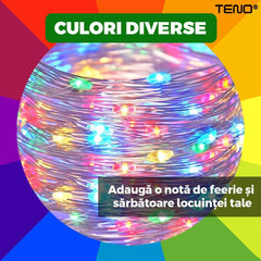 Iluminare Festivă Furtun LED 20 m cu 8 Jocuri de Lumini Multicolor — Magie pentru Sărbători 🎄✨