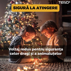 Iluminat de Crăciun Solar cu 100 LED-uri Alb Calduț — Atmosferă Magică 🌟🎄
