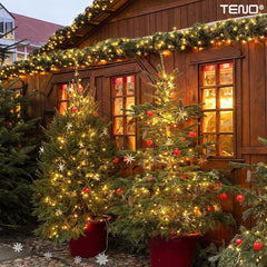 Iluminat de Crăciun Solar cu 100 LED-uri Alb Calduț — Atmosferă Magică 🌟🎄