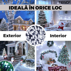 Instalație de Crăciun cu LED-uri 10 m - 8 Jocuri de Lumini Magice ✨🎄