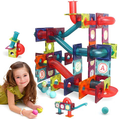 Set Creativ Magnetic 3D cu Traseu cu Bile — Distracție și Învățare! 🎉🚀