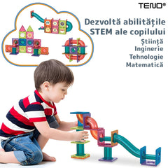 Set Creativ Magnetic 3D cu Traseu cu Bile — Distracție și Învățare! 🎉🚀