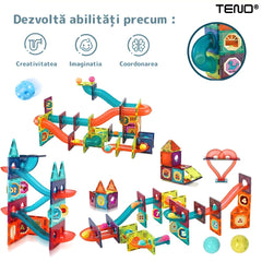 Set Creativ Magnetic 3D cu Traseu cu Bile — Distracție și Învățare! 🎉🚀