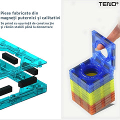 Set Creativ Magnetic 3D cu Traseu cu Bile — Distracție și Învățare! 🎉🚀