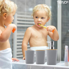 Set 6 Accesorii de Baie cu Detalii din Bambus — Design Elegant și Funcțional 🌿🛁