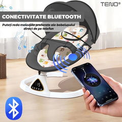 Leagăn Electric pentru Bebeluși cu Control Tactil — Relaxare Muzicală și Distracție 🎶💤