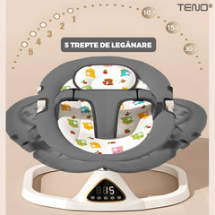 Leagăn Electric pentru Bebeluși cu Control Tactil — Relaxare Muzicală și Distracție 🎶💤