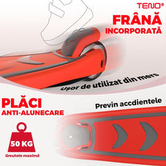 Trotinetă Roșie cu 3 Roti și Lumini LED — Distracție și Siguranță pentru Copii 🚦✨