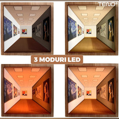 Tablou Iluzie 3D cu Iluminare LED — Eleganță în Design 📏✨