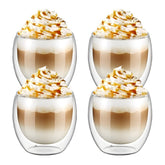 Set 4 Pahare din Sticlă cu Perete Dublu — Eleganță și Termorezistență 🥤✨
