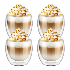 Set 4 Pahare din Sticlă cu Perete Dublu — Eleganță și Termorezistență 🥤✨