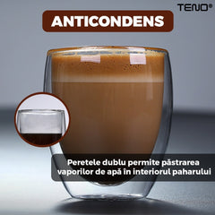 Set 4 Pahare din Sticlă cu Perete Dublu — Eleganță și Termorezistență 🥤✨