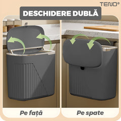 Coș de Gunoi Suspendat Modern cu Capac Retractabil — Economiseste Spațiu! 🗑️✨