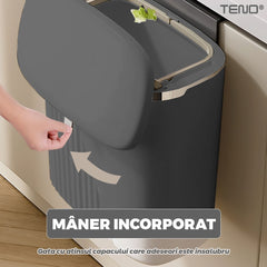 Coș de Gunoi Suspendat Modern cu Capac Retractabil — Economiseste Spațiu! 🗑️✨