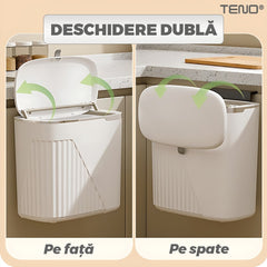 Coș de Gunoi Modern cu Două Moduri de Deschidere — 7 L Alb 🗑️✨