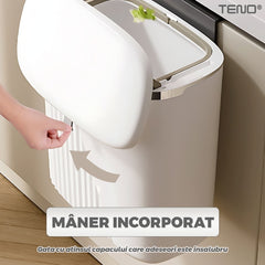 Coș de Gunoi Modern cu Două Moduri de Deschidere — 7 L Alb 🗑️✨