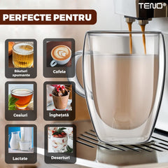 Set 2 Cani de Sticlă Termorezistente cu Perete Dublu — Perfecte pentru Cafea ☕️✨