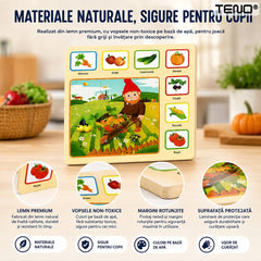 Set 6 Tablite Educative Montessori din Lemn — Dezvoltare Cognitivă Distractivă 🌈🧠