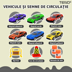 Set Camion Transport Cu 9 Masinuțe de Curse — Distracție Illimitată! 🚛🚗