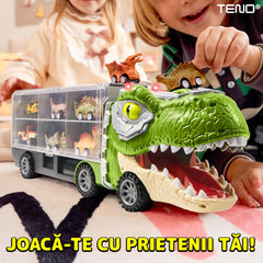 Set Camion T-Rex cu Vehicule Miniatură — Distracție Garantată! 🚛🦖