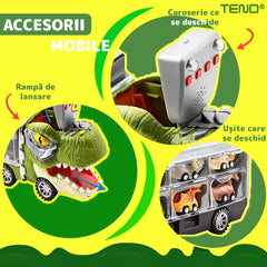 Set Camion T-Rex cu Vehicule Miniatură — Distracție Garantată! 🚛🦖