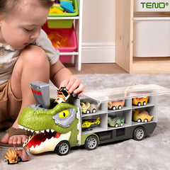 Set Camion T-Rex cu Vehicule Miniatură — Distracție Garantată! 🚛🦖