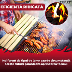 Set 40 Pastile Aprinzătoare pentru Foc — Fără Miros, Ardere Îndelungată 🔥🌲