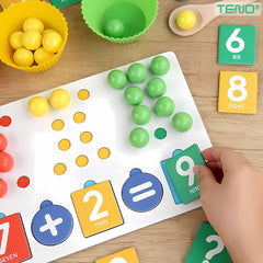 Jucărie Educațională Montessori din Lemn Colorat — Învățare Distractivă a Matematicii 🎉📚