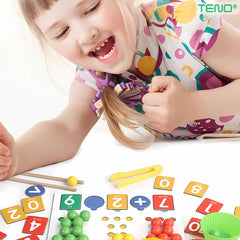 Jucărie Educațională Montessori din Lemn Colorat — Învățare Distractivă a Matematicii 🎉📚