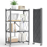 Raft Pliabil cu 4 Polite Metalice pe Roti — Economisește Spațiu! 🛋️✨