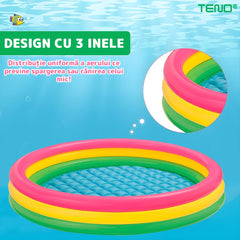 Piscină Gonflabilă Multicoloră pentru Copii 90x23 cm — Distracție și Siguranță 🏖️🌈