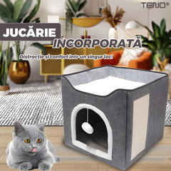 Culcuș Pliabil pentru Pisici cu Antialunecare — Confort și Distracție 🐾🏡