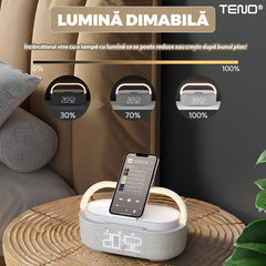 Boxă Portabilă 3 în 1 cu Încărcare Wireless și Iluminare Ambientala — Sunet Clar și Stil Elegant 🎶✨