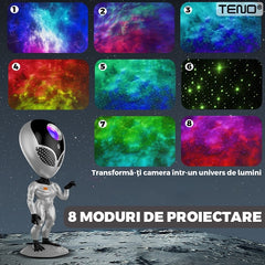 Proiector Extraterestru de Lumini cu Telecomandă — Magie în Camera Copilului 🌌✨