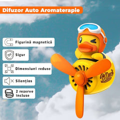 Difuzor Aromaterapie Auto Rățușcă Pilotica — Aromă Fresh cu Extracte Naturale 🦆✨