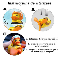 Difuzor Aromaterapie Auto Rățușcă Pilotica — Aromă Fresh cu Extracte Naturale 🦆✨