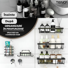 Set 2 Rafturi pentru Baie din Oțel Inoxidabil — Organizare Elegantă 🛁✨