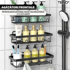 Set 2 Rafturi pentru Baie din Oțel Inoxidabil — Organizare Elegantă 🛁✨